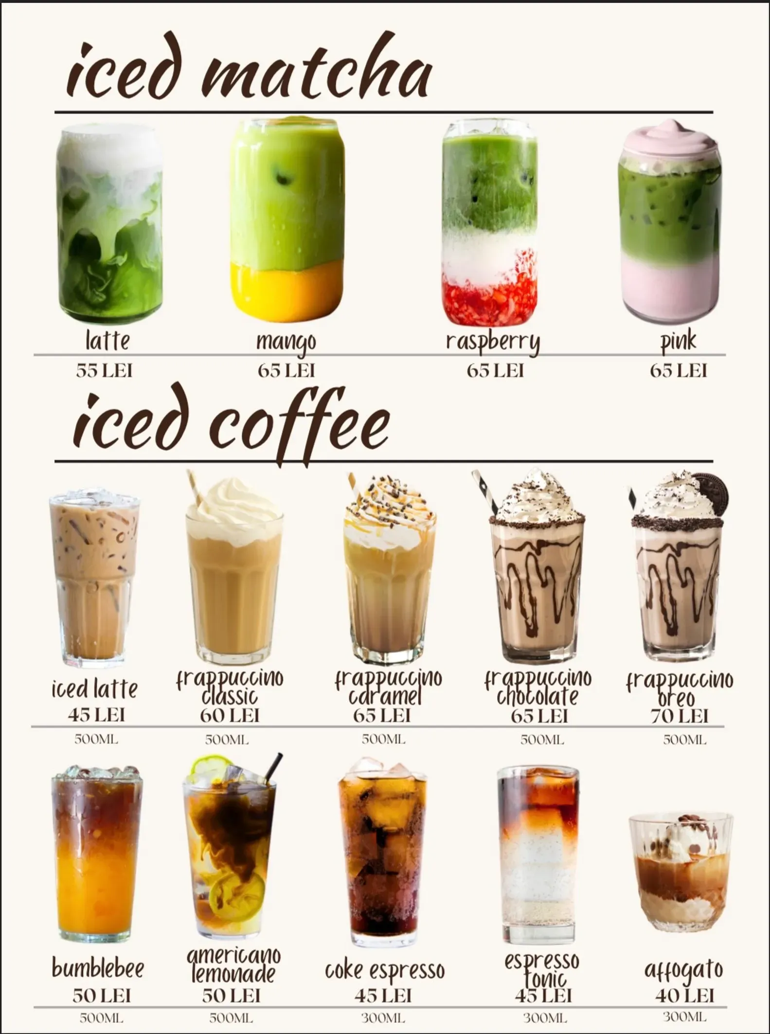 ICED MATCHA / COFFEE